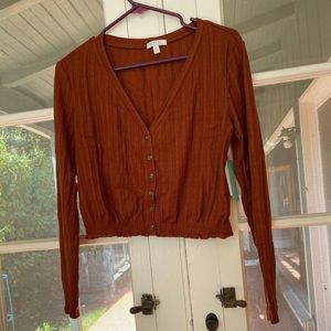 Burnt orange cropped cardigan